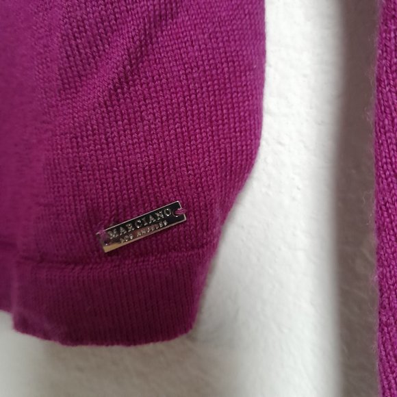 Marciano Los Angeles 100% Wool Long Sleeve Pullover Sweater Magenta Size M - Picture 3 of 8